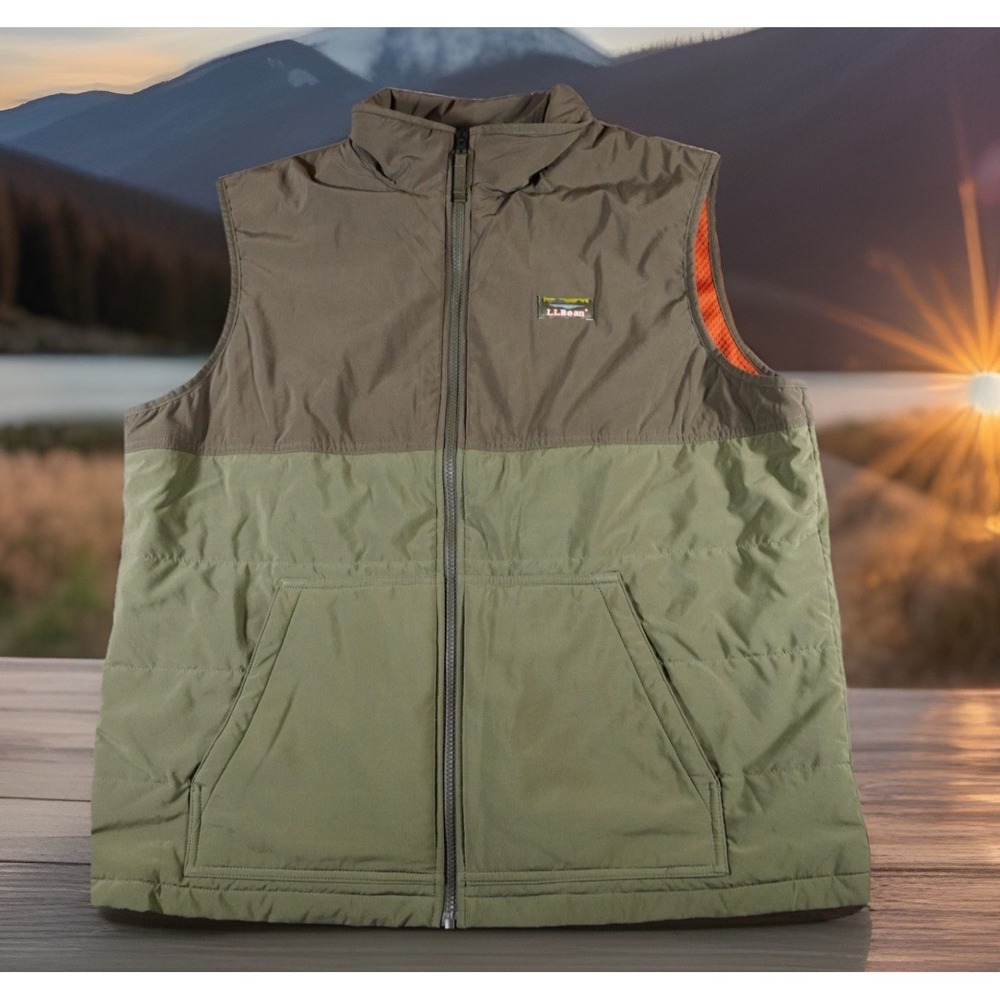 LL Bean Vest Mens 2XL Mountain Classic Puffer Full Zip Lined Insulated 505633
